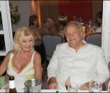 Ivana Trump et Massimo Gargia à la soirée Bacardi, à Saint-Tropez. 26/07/09