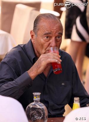 Jacques Chirac passe ses vacances à Saint-Tropez. Août 2009
