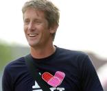 Edwin Van Der Sar arrive au match amical Manchester Uited / FC Valence (UK, 5 août)