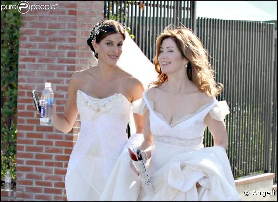Teri Hatcher et Dana Delany sur le tournage de Desperate Housewives