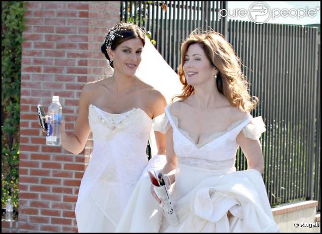 Teri Hatcher et Dana Delany sur le tournage de Desperate Housewives