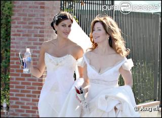 Teri Hatcher et Dana Delany sur le tournage de Desperate Housewives