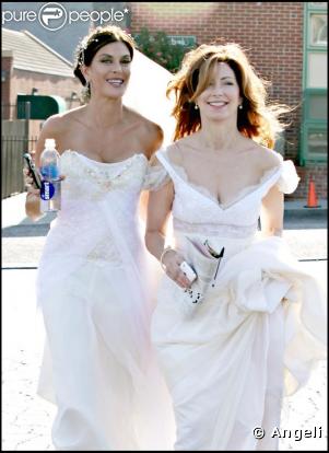 Teri Hatcher et Dana Delany sur le tournage de Desperate Housewives