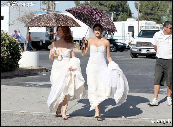 Teri Hatcher et Dana Delany sur le tournage de Desperate Housewives