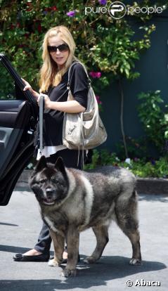 Sarah Michelle Gellar avec son chien à Beverly Hills (Los Angeles, 19 août 2009)