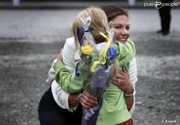 Victoria de Suède en visite dans le nord du pays avec ses parents, le 20 août 2009
