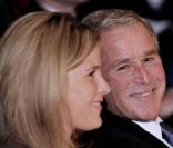Jenna Bush et son père George Bush en septembre 2008 