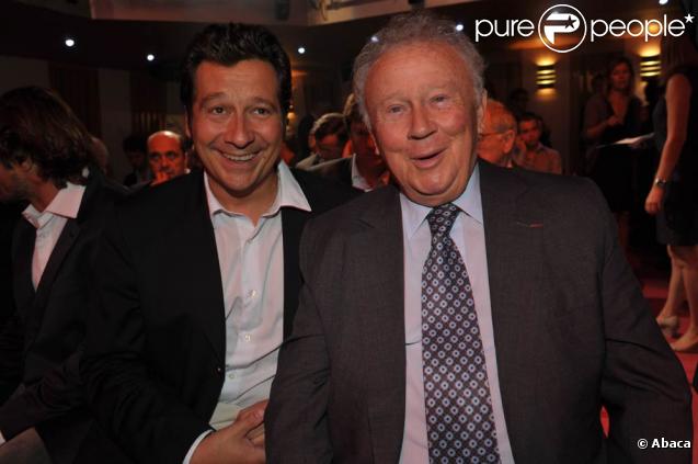 Conférence de rentrée de RTL, le 3 septembre 2009 : Laurent Gerra et Philippe Bouvard, forcément hilares ! 