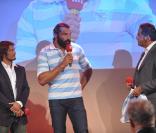 Conférence de rentrée de RTL, le 3 septembre 2009 : Sébastion Chabal au micro 