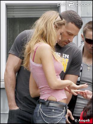 Ben Affleck et Blake Lively sur le tournage de The Town (Boston, 31 août 2009)