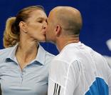 Steffi Graff et André Agassi: baisers sportifs
