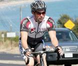 Patrick Dempsey se détend lors d'une promenade à vélo dans Malibu le 7 septembre 2009