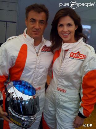 Caroline Barclay et Jean Alesi lors de la journée Soif de Vivre, dans le cadre du Grand Prix d'Albi, le 6/09/09