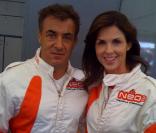 Caroline Barclay et Jean Alesi lors de la journée Soif de Vivre, dans le cadre du Grand Prix d'Albi, le 6/09/09