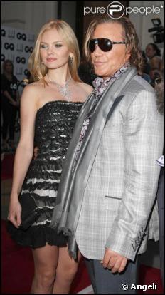 Mickey Rourke et Lena Kuletskaya à la soirée du magazine anglais GQ en septembre 2009 