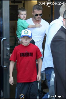 David Beckham et ses fils.
