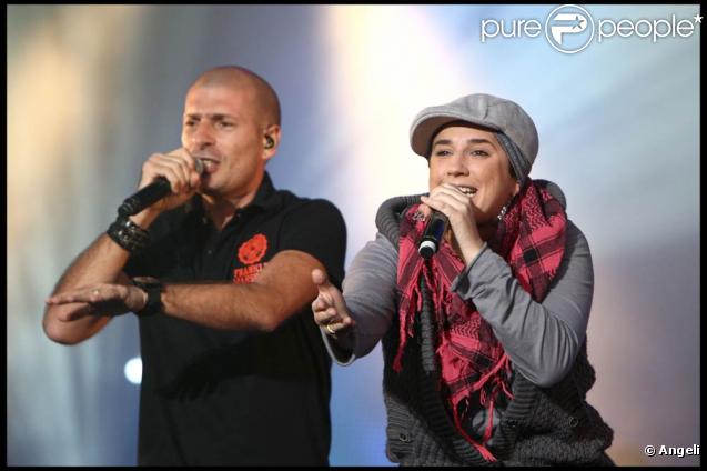 Diam's avec Akhenaton et Shurik'n lors des Muzik'elles 2009