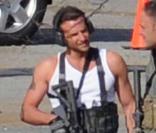 Les acteurs du film L'Agence tous risques en tournage le 30 septembre 2009 à Vancouver : ici Bradley Cooper en Futé 