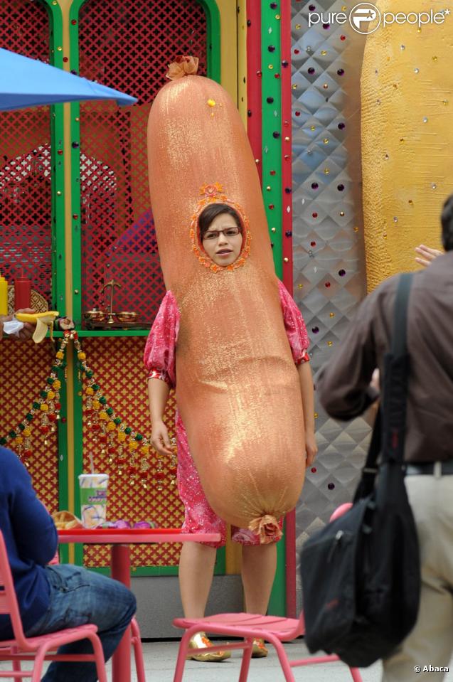 America Ferrera sur le tournage d'Ugly Betty (New York/ 25 août 2009)