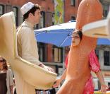 America Ferrera et Michael Urie sur le tournage d'Ugly Betty (New York/ 25 août 2009)