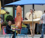America Ferrera et Michael Urie sur le tournage d'Ugly Betty (New York/ 25 août 2009)