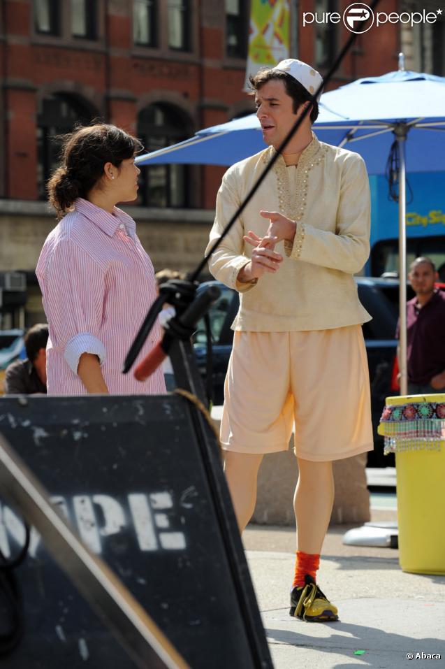 Michael Urie sur le tournage d'Ugly Betty (New York/ 25 août 2009)