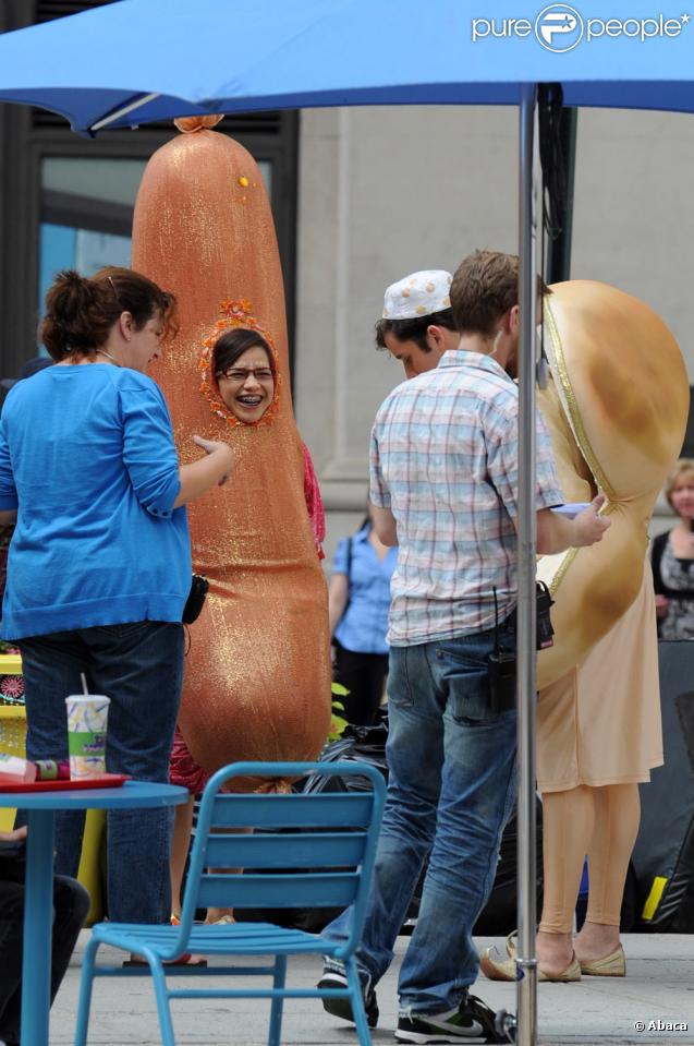 America Ferrera et Michael Urie sur le tournage d'Ugly Betty (New York/ 25 août 2009)