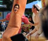 America Ferrera sur le tournage d'Ugly Betty (New York/ 25 août 2009)