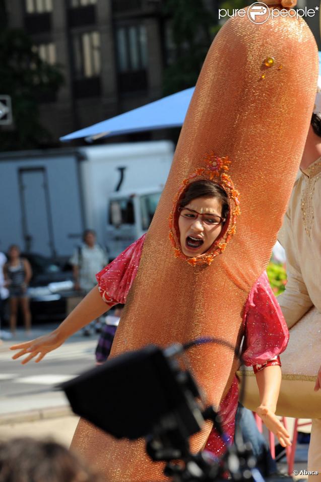 America Ferrera sur le tournage d'Ugly Betty (New York/ 25 août 2009)