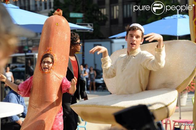 America Ferrera et Michael Urie sur le tournage d'Ugly Betty (New York/ 25 août 2009)