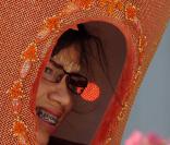 America Ferrera sur le tournage d'Ugly Betty (New York/ 25 août 2009)