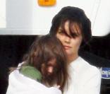 Katie Holmes vient chercher sa fille Suri à l'école à Boston le 1er octobre 2009