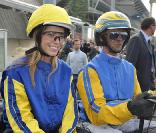 Emma Daumas à la course des stars qui lançait le Raid Mémoire Alzheimer. Hippodrome de Vincennes, le 20/09/09