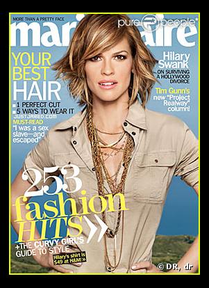 Hilary Swank en couverture du magazine Marie-Claire 