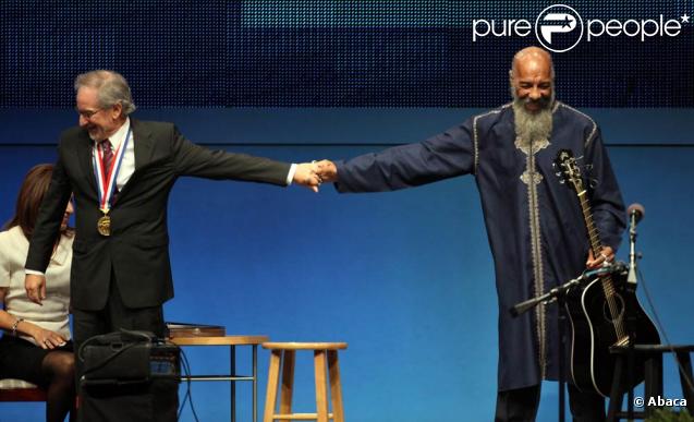 Steven Spielberg et Richie Havens, lors de la remise de la Médaille de la Liberté, à Philadelphie, le 8 octobre 2009 !
