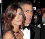 George Clooney et la superbe Elisabetta Canalis, à l'occasion de l'avant-première du  Fantastique Mr. Fox , dans le cadre du BFI London Film Festival, à l'Odeon Leicester Square de Londres, le 14 octobre 2009 !