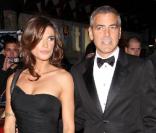 George Clooney et la superbe Elisabetta Canalis, à l'occasion de l'avant-première du  Fantastique Mr. Fox , dans le cadre du BFI London Film Festival, à l'Odeon Leicester Square de Londres, le 14 octobre 2009 !