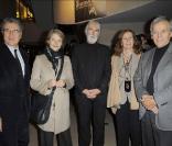 Serge Toubiana, Charlotte Rampling, Michael Haneke et sa femme, et Constantin Costa-Gavras, à l'occasion de l'avant-première du  Ruban Blanc , qui s'est tenue à la Cinémathèque Française, à Paris, le 19 octobre 2009 !
