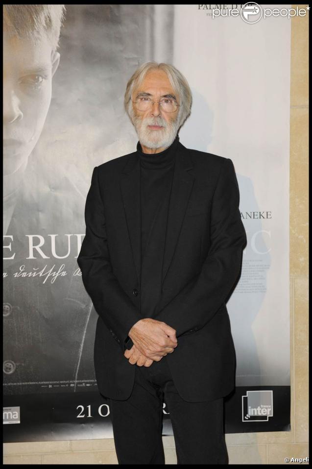 Le réalisateur Michael Haneke, à l'occasion de l'avant-première du  Ruban Blanc , qui s'est tenue à la Cinémathèque Française, à Paris, le 19 octobre 2009 !