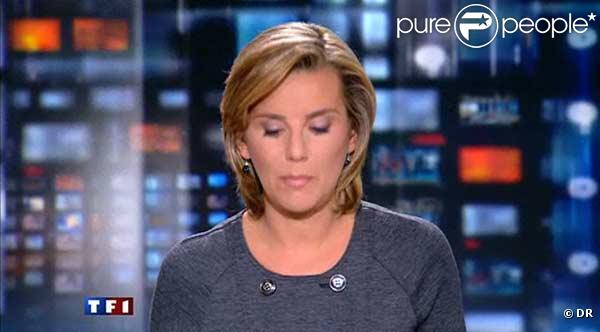 Laurence Ferrari le 20 octobre 2009 à la présentation du JT, ses cheveux sont encore un peu raccourcis et de couleur miel... 