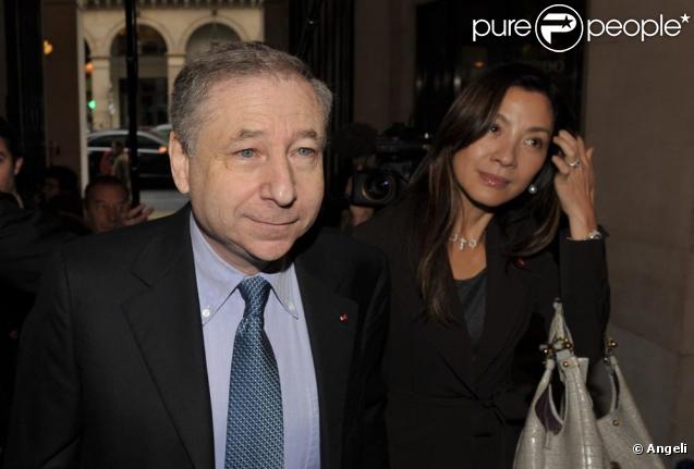 Michelle Yeoh arrive au bras de Jean Todt pour sa nomination ce matin à la tête de la FIA