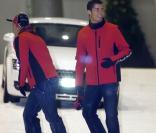 Cristiano Ronaldo et Karim Benzema s'éclatent à la Snowzone de Madrid lors d'un événement Audi, le 26 octobre 2009