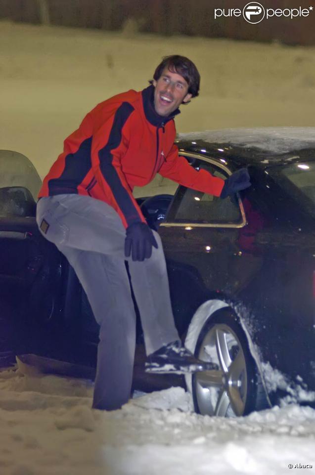 Ruud van Nistlerooy s'éclatent à la Snowzone de Madrid lors d'un événement Audi, le 26 octobre 2009