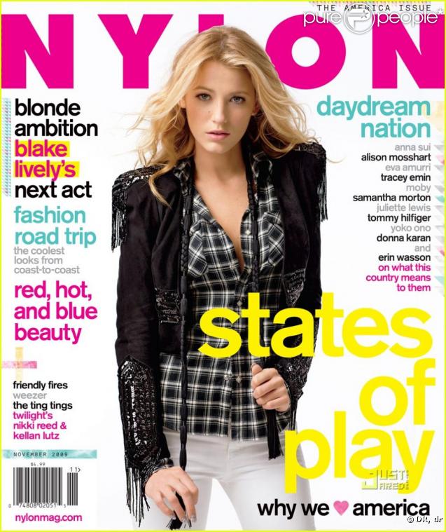 Blake Lively en couverture du magazine Nylon pour le mois de novembre 2009