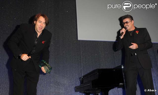 Jonathan Ross et George Michael à la cérémonie du Music Industry Trust Award, à Londres le 2 novembre 2009.