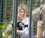 Kirstie Alley avec ses singes dans son jardin à Los Feliz