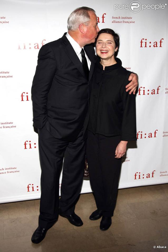 Robert Wilson et Isabella Rossellini, à l'occasion du gala du Trophée des Arts de la French Institute Alliance Française 2009, à l'hôtel Plaza de New York, le 2 novembre 2009.