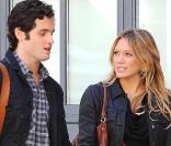 Penn Badgley et Hilary Duff sur le tournage de Gossip Girl