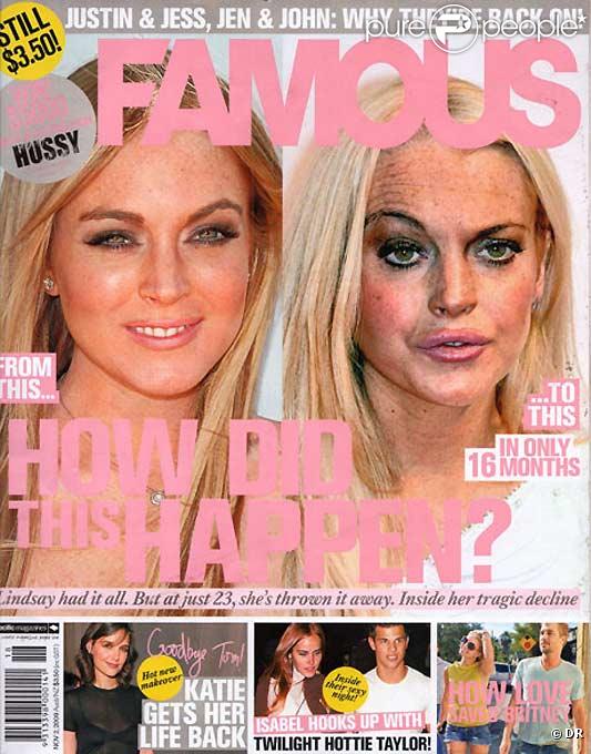 Lindsay Lohan en couverture du magazine Famous
