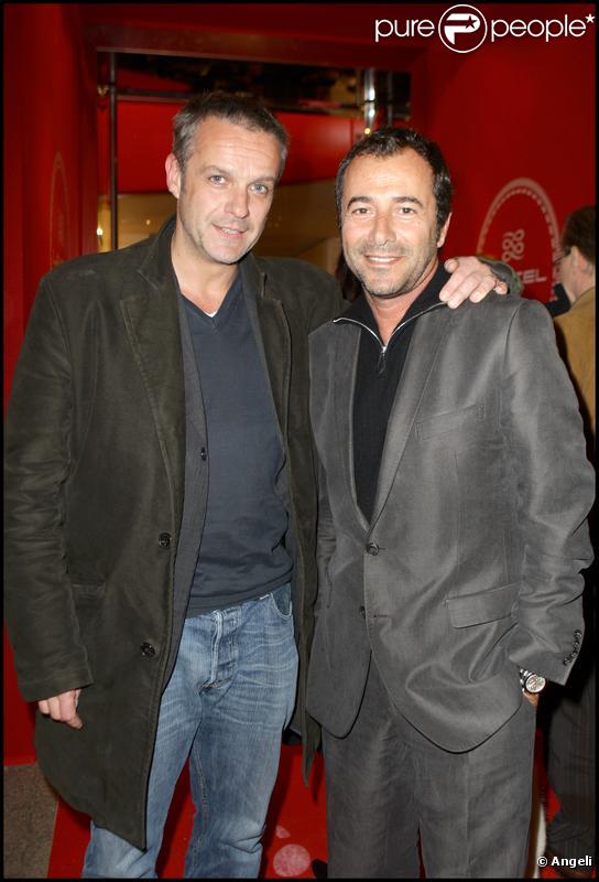 David Brécourt et Bernard Montiel à la soirée Lancel organisée le 16/11/09 à Paris